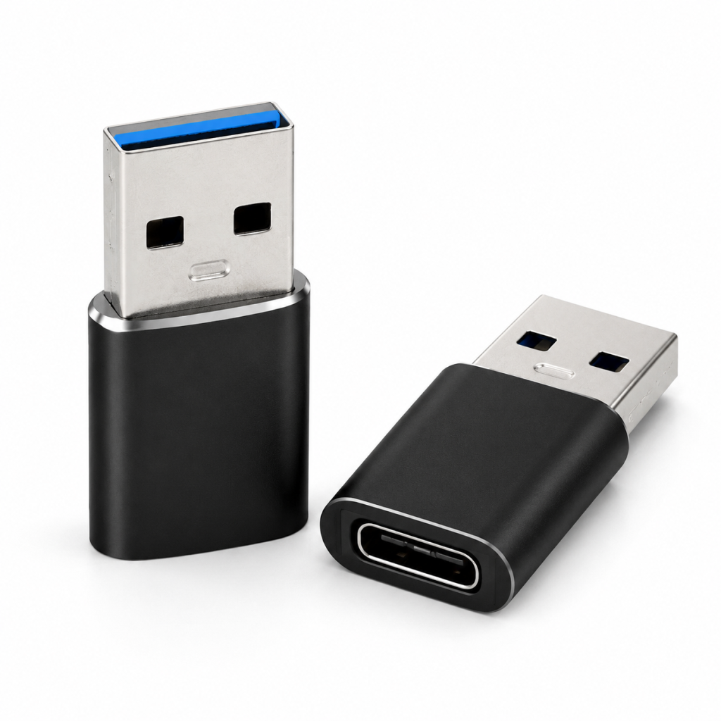 The USB-C to USB-A adapter supports 5Gbps data transfer.